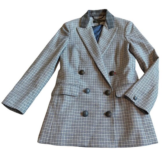 Rag & Bone Ellie Plaid Check Blazer Jacket Oversized Double Breasted Sz XS NWOT - Picture 3 of 14